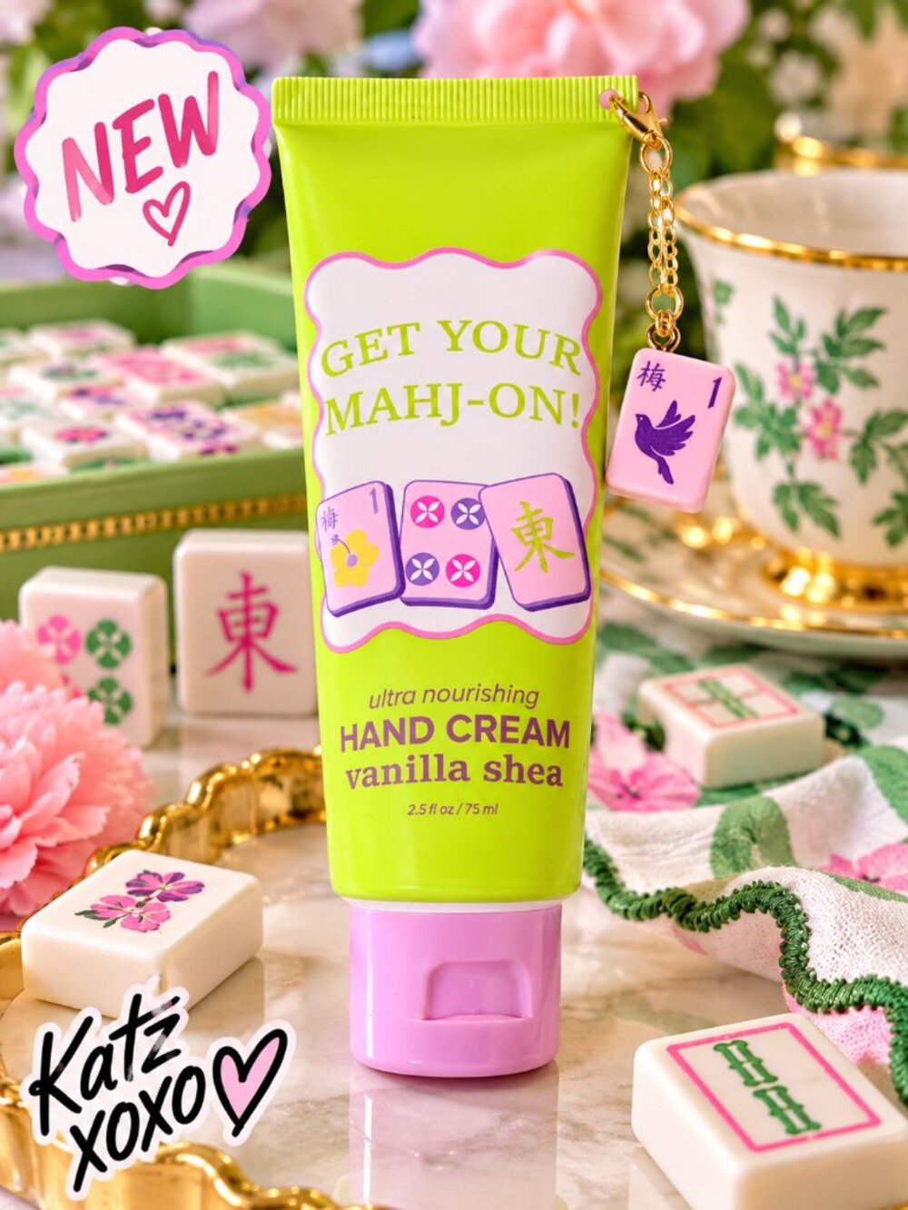 Mahjong Hand Cream Vanilla Shea 2.5 oz Tile Charm Mahjongg Gift Novelty Beauty